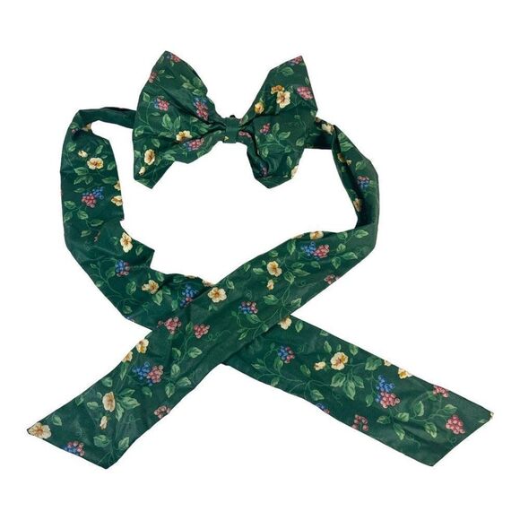 Longaberger Large 27" Fabric Bow - Spring Green Garden Flowers Chair Back Basket - Picture 1 of 4